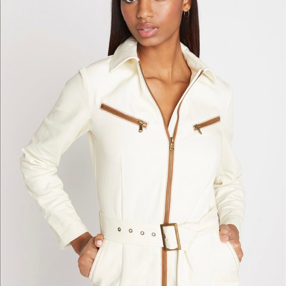 Choosy white denim jumpsuit